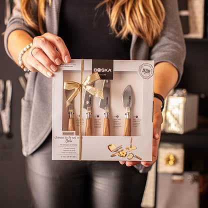 Stainless Steel Mini Cheese Knives - Oslo for All Types of Cheese - Multi-Functional Cheese Slicer - Handheld Slicer - Silver Non-Stick - Dishwasher Safe - for Kitchen Cooking