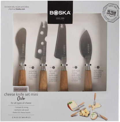 Stainless Steel Mini Cheese Knives - Oslo for All Types of Cheese - Multi-Functional Cheese Slicer - Handheld Slicer - Silver Non-Stick - Dishwasher Safe - for Kitchen Cooking