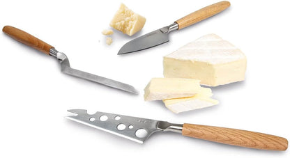 Stainless Steel Mini Cheese Knives - Oslo for All Types of Cheese - Multi-Functional Cheese Slicer - Handheld Slicer - Silver Non-Stick - Dishwasher Safe - for Kitchen Cooking