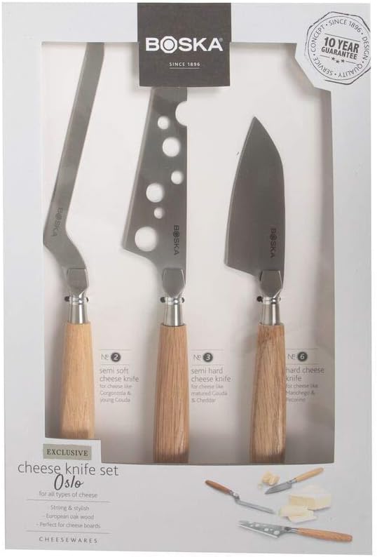 Stainless Steel Mini Cheese Knives - Oslo for All Types of Cheese - Multi-Functional Cheese Slicer - Handheld Slicer - Silver Non-Stick - Dishwasher Safe - for Kitchen Cooking