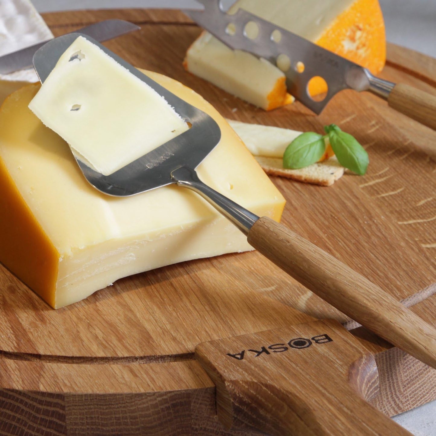 Stainless Steel Mini Cheese Knives - Oslo for All Types of Cheese - Multi-Functional Cheese Slicer - Handheld Slicer - Silver Non-Stick - Dishwasher Safe - for Kitchen Cooking