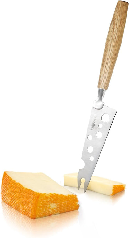 Stainless Steel Mini Cheese Knives - Oslo for All Types of Cheese - Multi-Functional Cheese Slicer - Handheld Slicer - Silver Non-Stick - Dishwasher Safe - for Kitchen Cooking