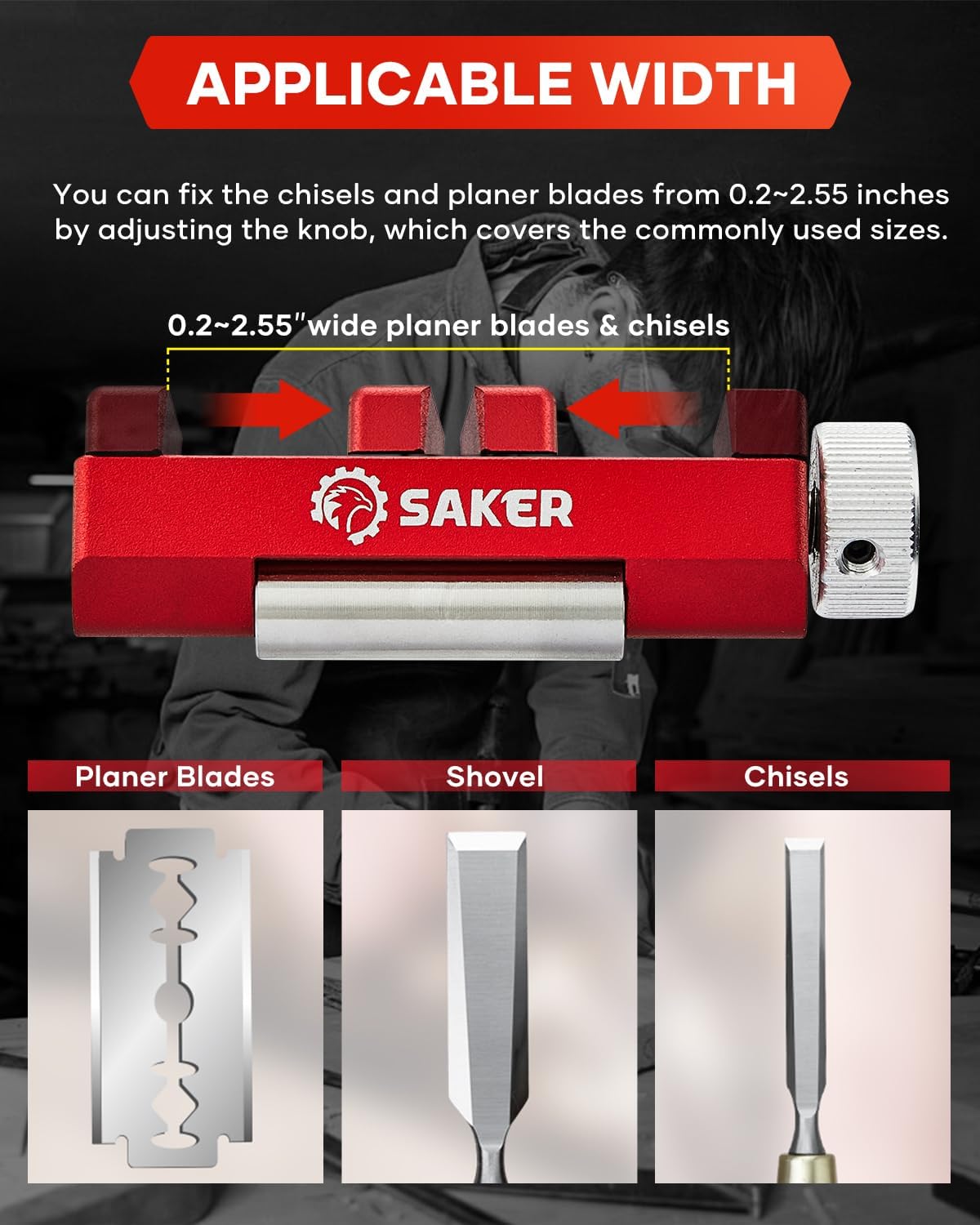Chisel Sharpening Jig,Wood Honing Guide with Whetstone - Red Off-Center Upgraded Honing Tool and Diamond Sharpening Stone Set Kit for Knife, Short Chisels and Planes