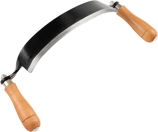 10 Inch Curved Draw Knife Woodworking Debarking Tool Felled Shave Knife Bark Knives with Carbon Steel Blade and Wooden Handles for Bark Peeling Woodworking Fathers Day Mens Woodworking Birthday Gift