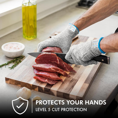 Cut Resistant Gloves, Level 5 Protection, Kitchen Cut Gloves for Meat, Shucking, Fillet, Mandolin Slicing, Carving, 1 Pair, Small
