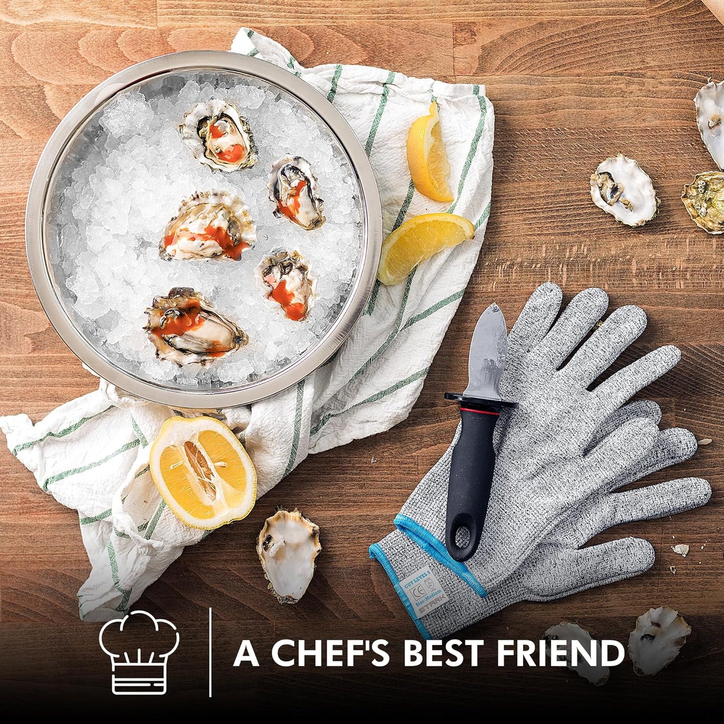 Cut Resistant Gloves, Level 5 Protection, Kitchen Cut Gloves for Meat, Shucking, Fillet, Mandolin Slicing, Carving, 1 Pair, Small