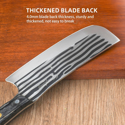 Meat Cleaver Knife Heavy with Sheath, Meat Cleaver Knife for Meat Cutting, Hand Forged Chef Butcher Full Tang Boning Knife for Outdoor Cooking, Kitchen or Camping BBQ