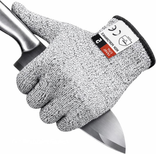 Cut Resistant Gloves Food Grade, Level 5 Protection Kitchen Safety Gloves for Oyster Shucking, Mandolin Slicing, Meat Cutting & Fish Fillet Processing, Lightweight Chef Butcher Gloves, 1 Pair