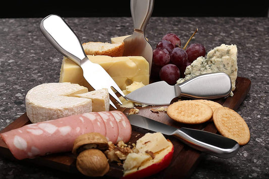 Premium Stainless Steel Cheese Tool Set - 6 Piece Cheese Knife Set - Cut, Spread All Your Favorite Cheeses