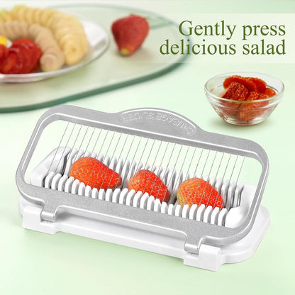 Larger Egg Slicer for Hard Boiled Eggs Banana Slicer, Aluminium & Stainless Steel Wires Strawberry slicer Multipurpose Heavy Duty Dishwasher Safe Banana Cutter slicer