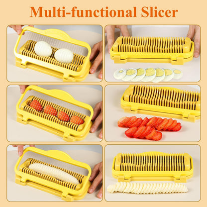 Larger Egg Slicer for Hard Boiled Eggs Banana Slicer, Aluminium & Stainless Steel Wires Strawberry slicer Multipurpose Heavy Duty Dishwasher Safe Banana Cutter slicer