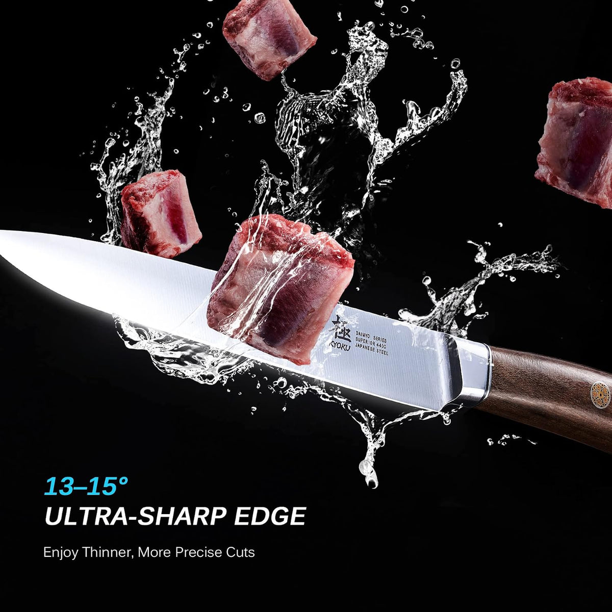 7 Inch Santoku Knife, Daimyo Series, Rosewood Handle, 440C Steel