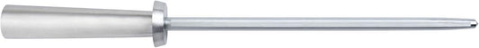 9" Metal Handle Combination Honing Steel | Smooth and Micro-Ribbed Honing Rod, Built-In Angle Guide, Stainless Steel Rod and Handle