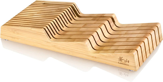 Cangshan Bamboo In-Drawer 15-Slot Knife Organizer Block