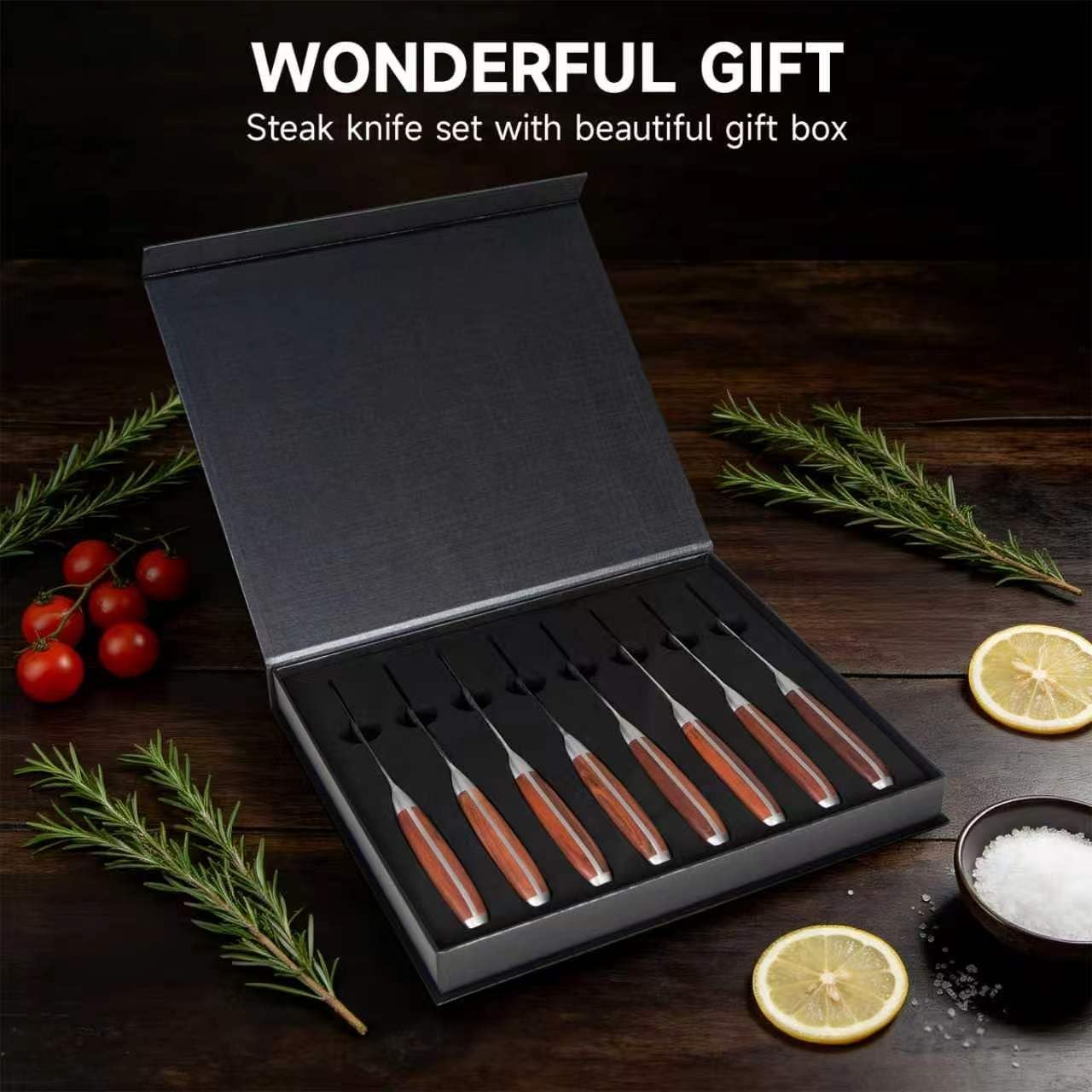 Steak Knives Set of 4-4.5 Inch Damascus Pattern Ultra-Sharp High Carbon Stainless Steel Blade Fruit Knife, Professional Paring Knives Sets, Christmas Gifts with Gift Box