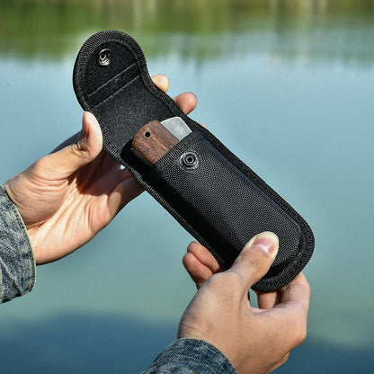 Folding Chef Knife 4.8” Ultra Sharp 440A Stainless Steel Blade Natural Olive Handle Pocket Foldable Japanese Style Kitchen Knife for Outdoor Camping BBQ trip Cooking