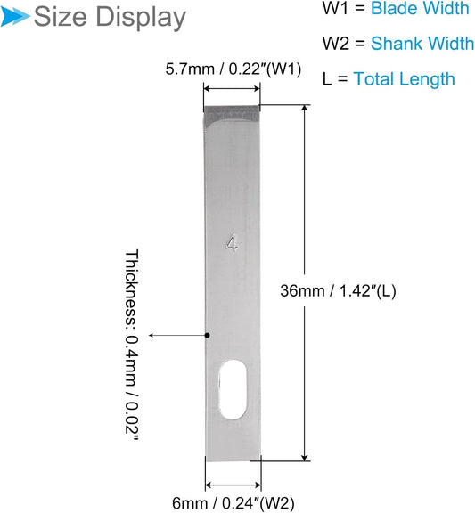 Craft Hobby Blades, #4 Manganese Steel Replacement Cutting Carving Blade Refill Hobby Knife Blades Set with Storage Case - (Applications: for Art Scrapbooking DIY), 40-Pieces