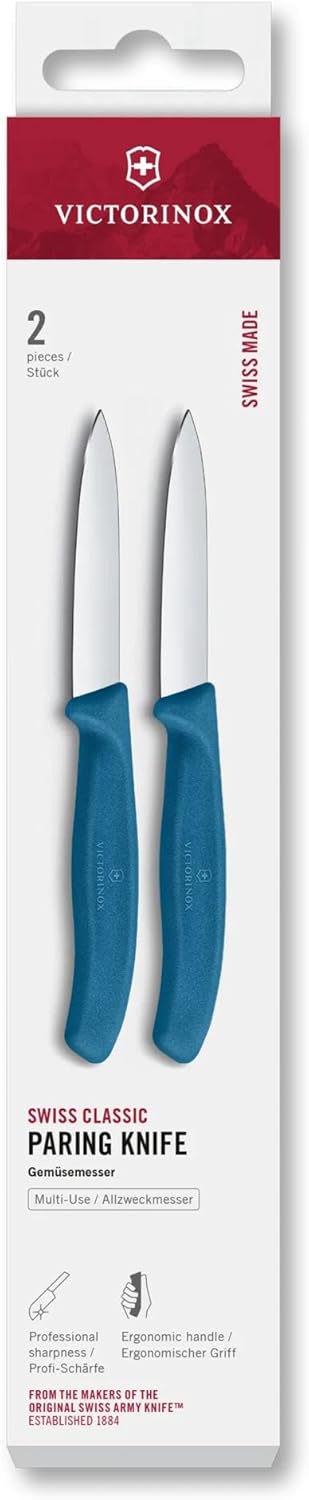Swiss Classic 2 Piece 3 Inch Straight Edge Paring Knife Set - Blue