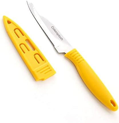 kitchen Paring Knives Knife Sets With Safety Sheath Cover, Set of 4, Red, Yellow, Blue & Green Knife