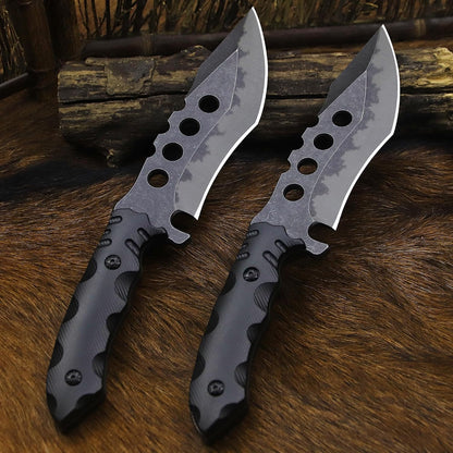 USA 6mm thick 440C steel (10.8in) (full Tang) fixed knife + sheath & (5.9in) cerium igniter, suitable for outdoor camping, survival, adventure, fishing, EDC, hunting knife