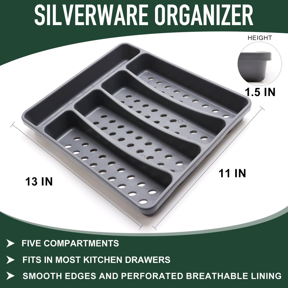 21-Piece Modern Black Silverware Set with Organizer Tray Stainless Steel Eating Utensil Sets Kitchen Knives Forks and Spoons Cutlery Set Heavy Duty Tableware Flatware Sets for 4, Dishwasher Safe