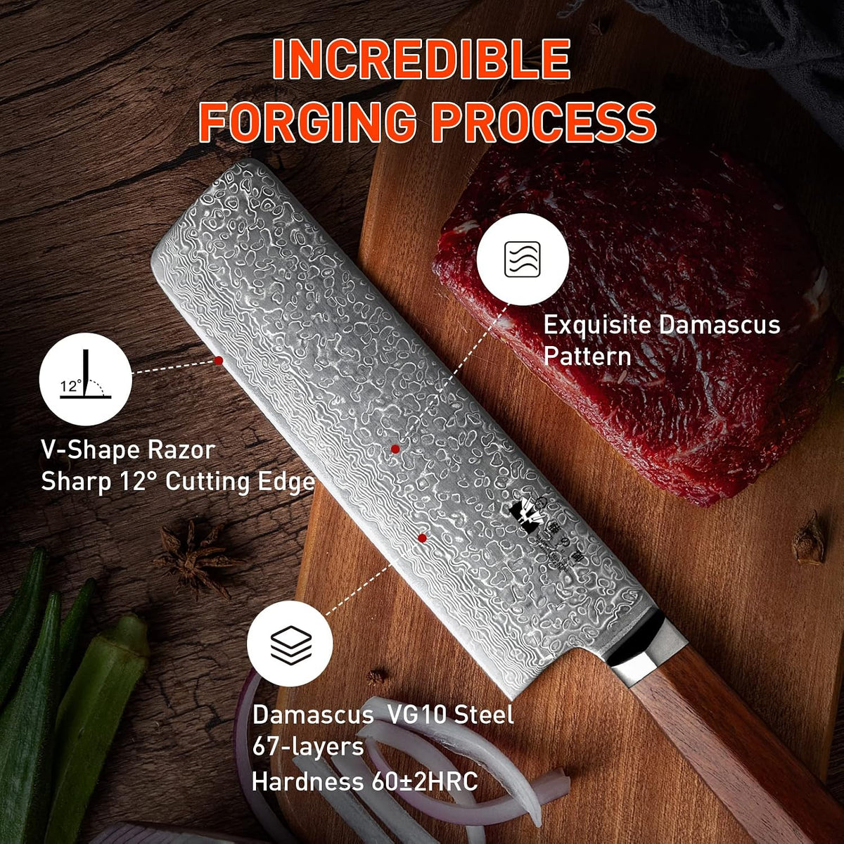 Damascus Paring Knife 3.5-inch Fruit and Vegetable Paring Knife 67-Layer Damascus with VG10 Cutting Core Peeling Knife with Full Tang Ergonomic Natural Wood Handle for Peeling
