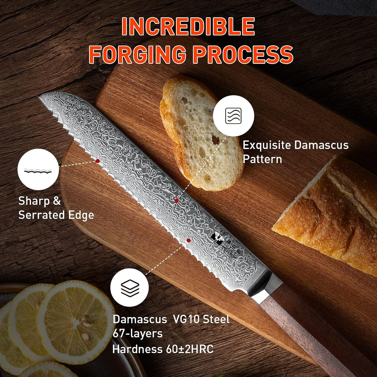 Damascus Paring Knife 3.5-inch Fruit and Vegetable Paring Knife 67-Layer Damascus with VG10 Cutting Core Peeling Knife with Full Tang Ergonomic Natural Wood Handle for Peeling