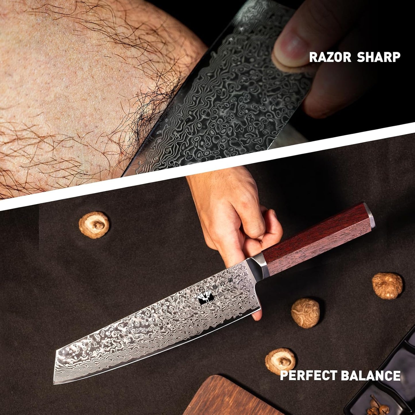Damascus Paring Knife 3.5-inch Fruit and Vegetable Paring Knife 67-Layer Damascus with VG10 Cutting Core Peeling Knife with Full Tang Ergonomic Natural Wood Handle for Peeling