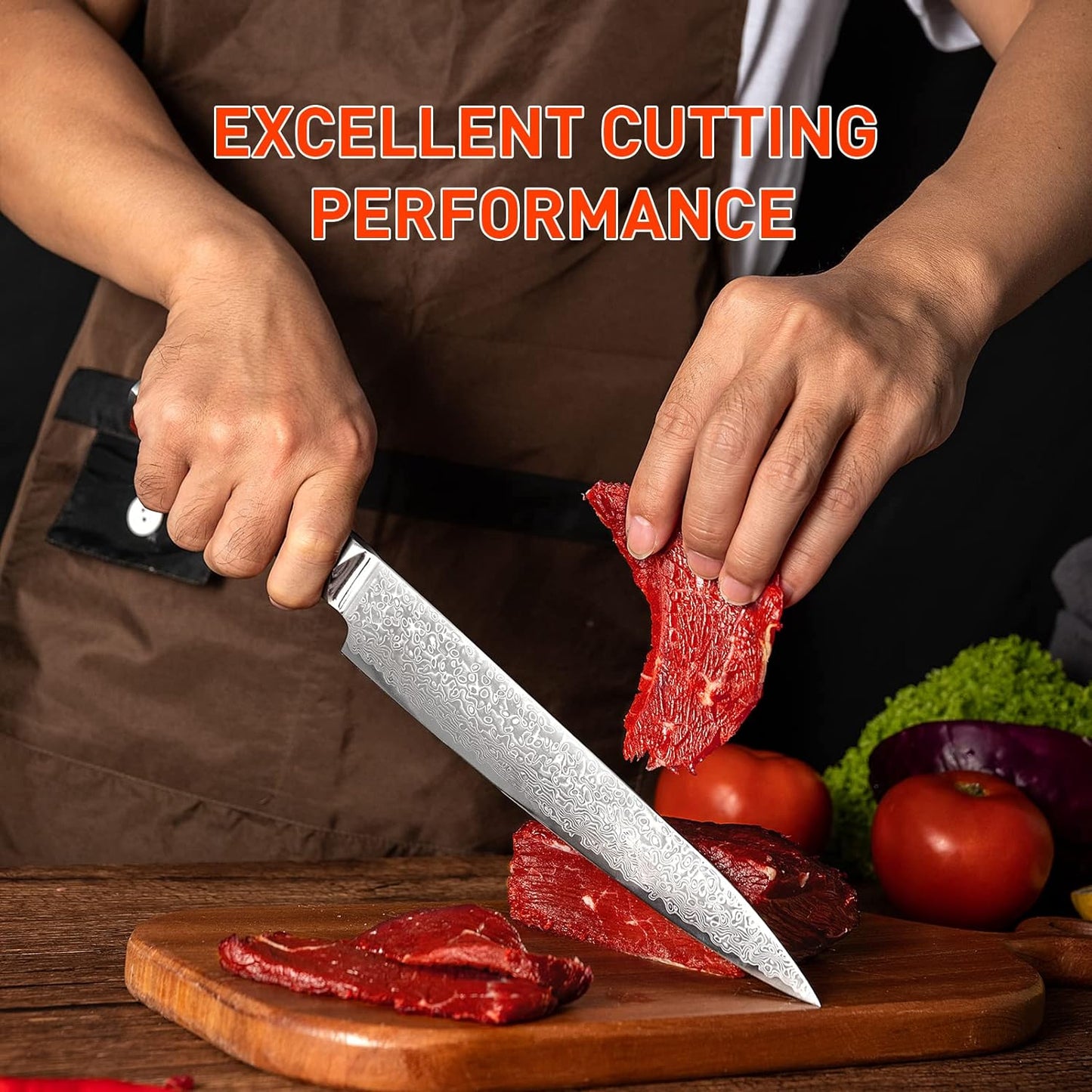 Damascus Paring Knife 3.5-inch Fruit and Vegetable Paring Knife 67-Layer Damascus with VG10 Cutting Core Peeling Knife with Full Tang Ergonomic Natural Wood Handle for Peeling
