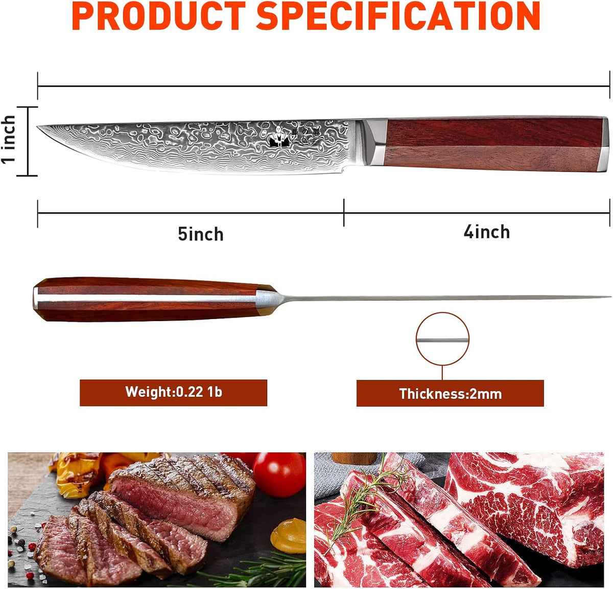 Damascus Paring Knife 3.5-inch Fruit and Vegetable Paring Knife 67-Layer Damascus with VG10 Cutting Core Peeling Knife with Full Tang Ergonomic Natural Wood Handle for Peeling