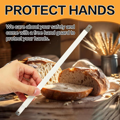 12 Pcs Bread Bow Knife Blades, 10.8" Serrated Stainless Steel blades with Screws, Screwdriver, and Safety Guard, Replacement for Wood Bread Cutter, Bow Bread Knife Replacement Blades