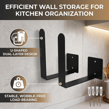 Pot Lid Organizer Rack, Wall Pot Lid Holder Hanging Cutting Board Storage Rack for Kitchen Utensil default