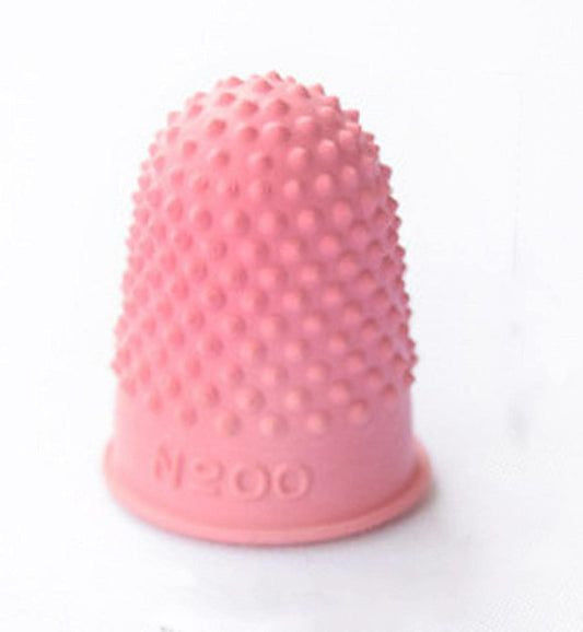 Thimble Protectors 5Pcs, Finger Protectors, Rubber Fingers Thimble Guard Tips Caps Pads Cover Craft Finger Tip Sewing Counting Protector for Embroidery, Sewing, Cutting (Pink)
