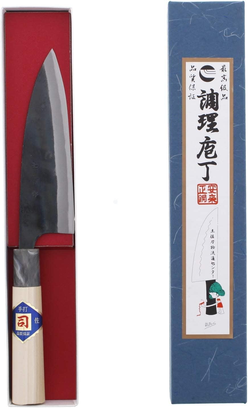 Tosa Hamono Distribution Center, Tosa Knife, Black Uchi, Funayuki Knife, White Steel, No. 1 5.9 inches (150 mm)