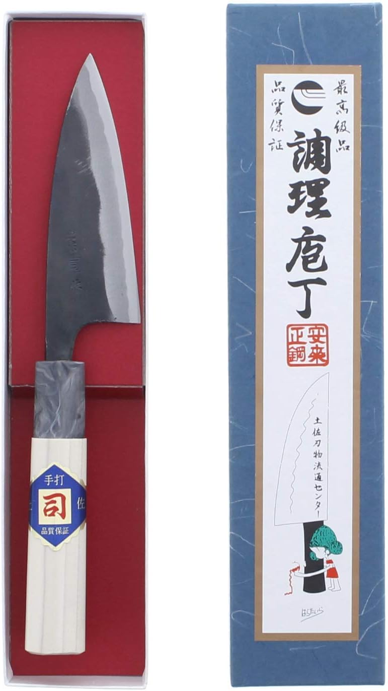 Tosa Hamono Distribution Center, Tosa Knife, Black Uchi, Funayuki Knife, White Steel, No. 1 5.9 inches (150 mm)