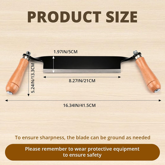8 Inches Draw Knife Debarking Tool for Woodworking, Straight Draw Shave Knife Wood Carving Hand Tool for Tree Bending Broach Peeling, Whittling, Shaping, Detailing, Stripping