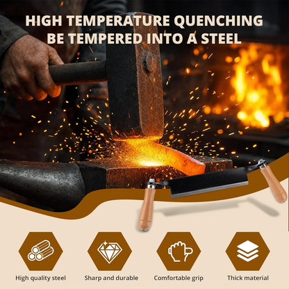8 Inches Draw Knife Debarking Tool for Woodworking, Straight Draw Shave Knife Wood Carving Hand Tool for Tree Bending Broach Peeling, Whittling, Shaping, Detailing, Stripping