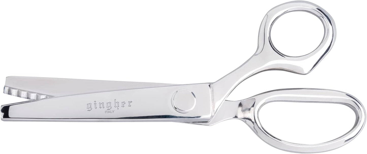 Gingher 7.5" Pinking Shears for Fabric Cutting, Zig Zag Scissor Blades | Prevent Fraying, Cut Decorative Edges for Sewing & Quilting, Forged Steel, Professional-Grade Dressmaking Supplies