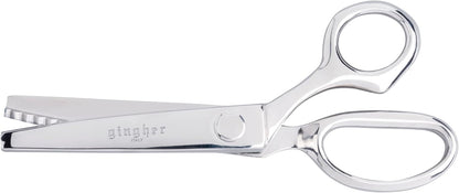 Gingher 7.5" Pinking Shears for Fabric Cutting, Zig Zag Scissor Blades | Prevent Fraying, Cut Decorative Edges for Sewing & Quilting, Forged Steel, Professional-Grade Dressmaking Supplies