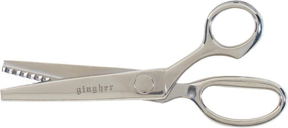 Gingher 7.5" Pinking Shears for Fabric Cutting, Zig Zag Scissor Blades | Prevent Fraying, Cut Decorative Edges for Sewing & Quilting, Forged Steel, Professional-Grade Dressmaking Supplies