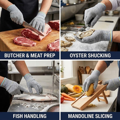 Premium Level 9 Cut Resistant Gloves for Food Prep, Butcher, Fish Cleaning, Meat Cutting, Mandoline