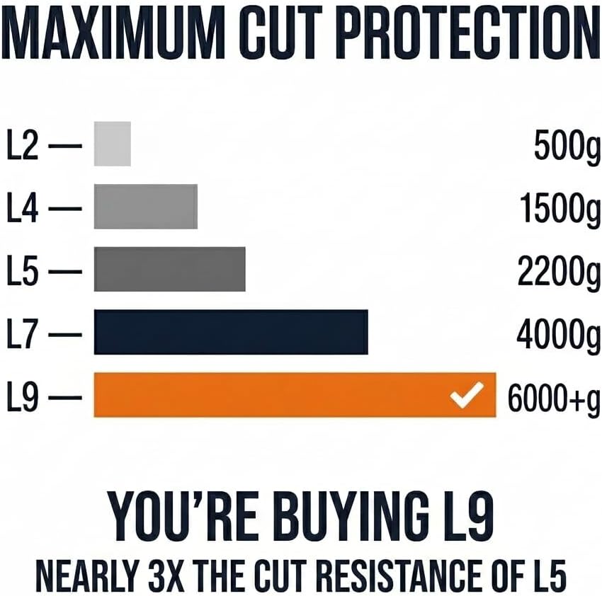 Premium Level 9 Cut Resistant Gloves for Food Prep, Butcher, Fish Cleaning, Meat Cutting, Mandoline