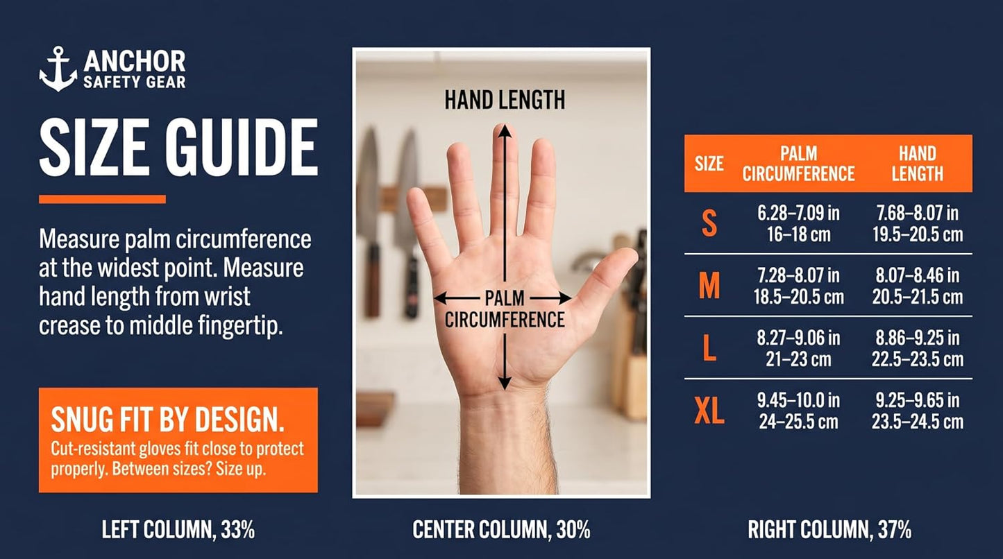 Premium Level 9 Cut Resistant Gloves for Food Prep, Butcher, Fish Cleaning, Meat Cutting, Mandoline