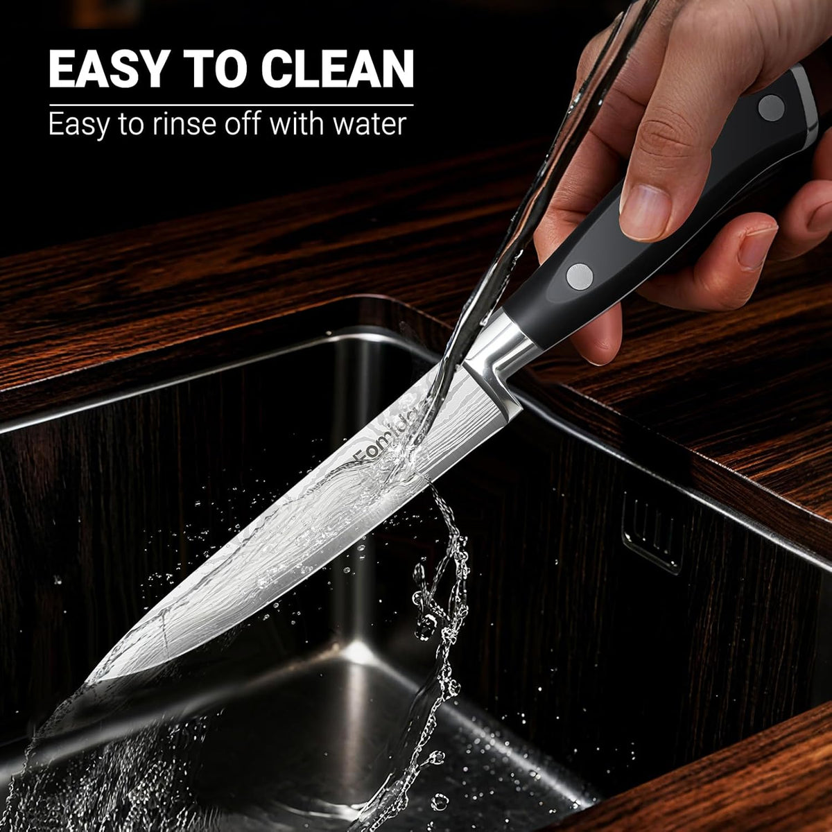 Nakiri Knife 7 Inch, Razor Sharp Meat and Vegetable Kitchen Knife, High Carbon Steel Japanese Chef Knife, Multipurpose Chopping Knife With Full Tang Handle for Home Kitchen Cooking