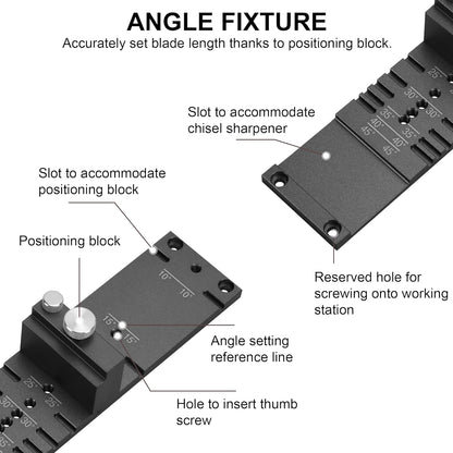 Chisel Sharpening Jig, Honing Guide for Woodworking Chisels and Planes Width 0.1" to 2.8", Metal Chisel Sharpening Kit with Angle Fixture and Angle Gague, Pink Red