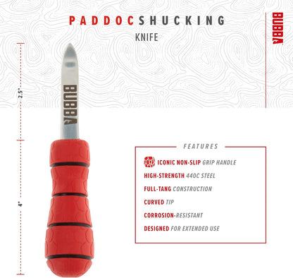 Shucking Knife - Oyster Shucking Knife with 2.5" Stainless Steel Curved Tip Blade with Non-Slip Grip Handle
