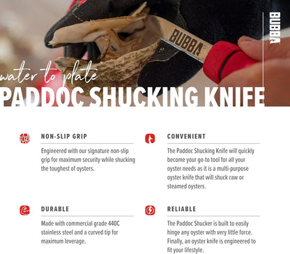 Shucking Knife - Oyster Shucking Knife with 2.5" Stainless Steel Curved Tip Blade with Non-Slip Grip Handle