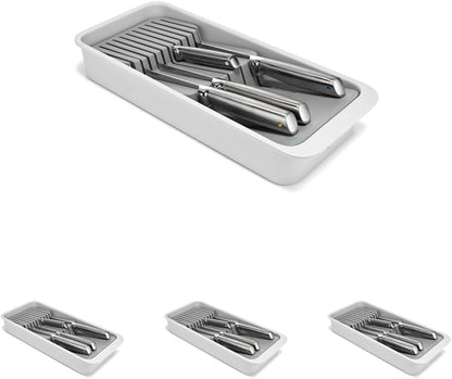 DrawerStore Knife Organizer, holds up to 9 knives, Kitchen Organization & Drawer Storage – Compact, Gray