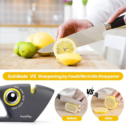 5 in 1 Knife Sharpener with 5 Stages including Tungsten, Diamond, Ceramic for Scissors and All Kinds of Kitchen Knives with Straight and Serrated Blades