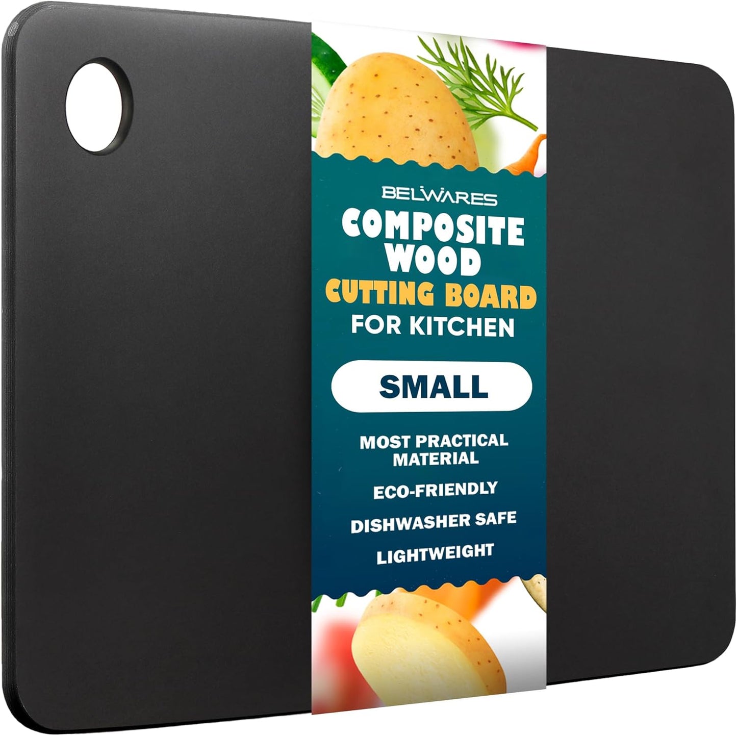 Dishwasher Safe Cutting Board for Kitchen - Large Non Plastic Wood Composite Cutting Board, Thin Lightweight Wood Fiber Chopping Board, Heat Resistant up to 350°F, Knife Friendly, 14.5 x 11.25 Inch